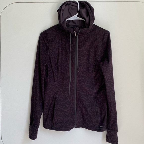 NWOT CRZ Yoga Light Fleece Brushed Full Zip Hoodie Olive leopard grain M - Picture 5 of 6